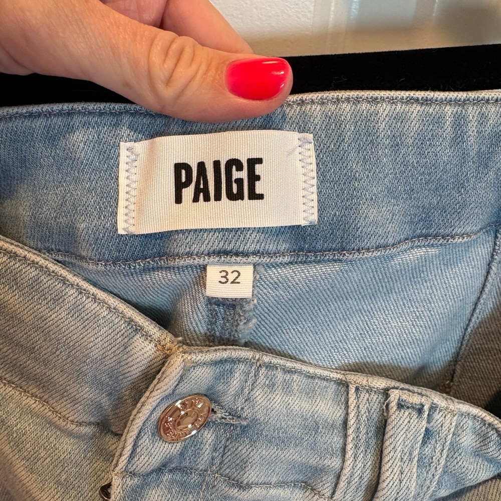 PAIGE Anessa High-Rise Wide Leg Women’s Jeans in Suki Distressed - Size 32P - Picture 5 of 15